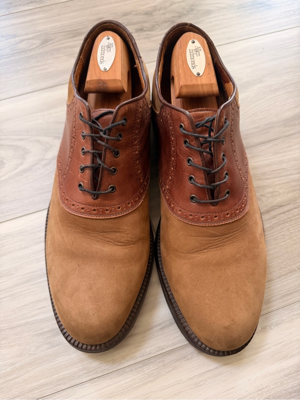 Johnston & Murphy Made In Italy Two Tone Leather Oxford Shoes Size 12M